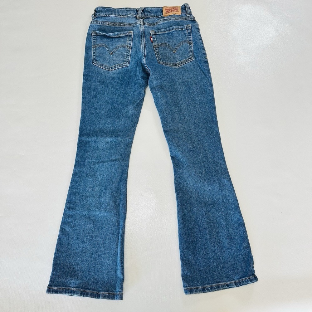 Levi's Girls Size 14 Regular Rise Flare Blue Denim Bootcut Pockets Adjustable - Picture 6 of 10